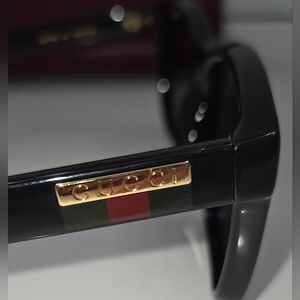 Gucci GG0746S Black Square Unisex Sunglasses Web Stripe Logo NEW w/ Case